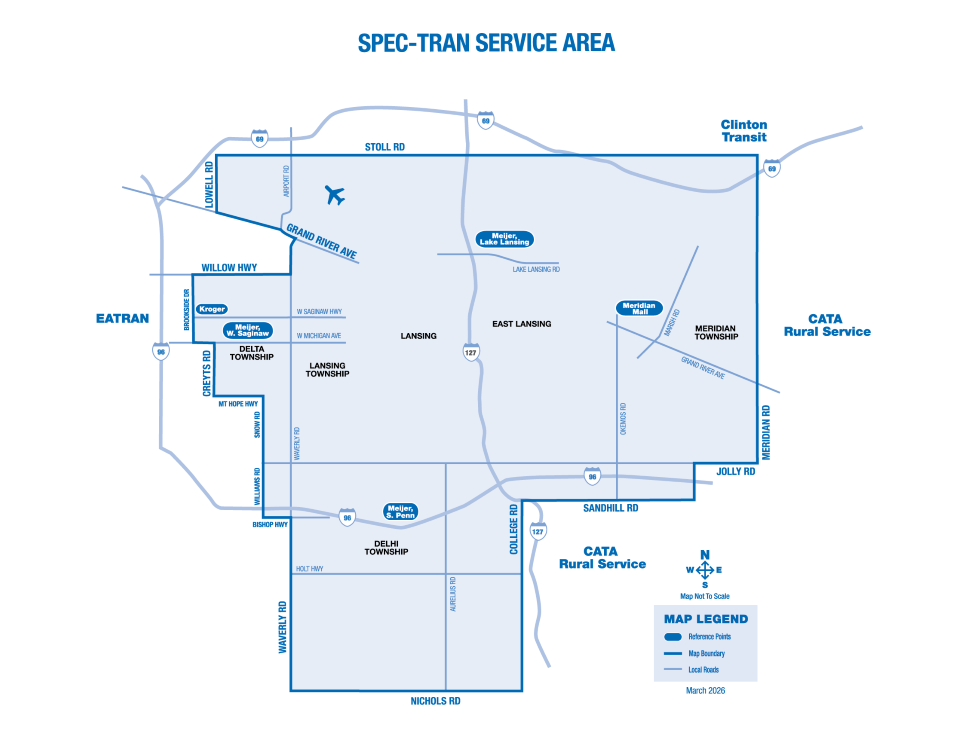 Spec-Tran Service Area Map